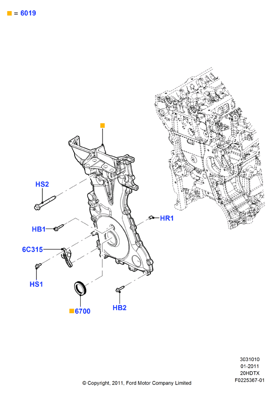 Крышки газораспредели. механизма, 2.0L DOHC 16v DI Valencia