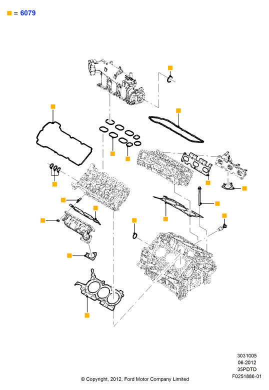 Комплект прокладок двигателя, 3.5L DOHC Turbo
