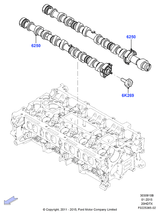 Распределительный Вал, 2.0L DOHC 16v DI Valencia