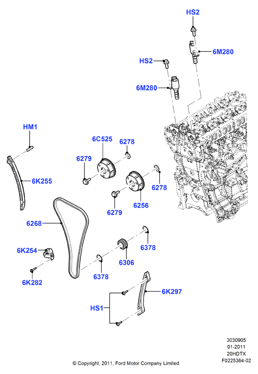 Газораспределительный механизм, 2.0L DOHC 16v DI Valencia
