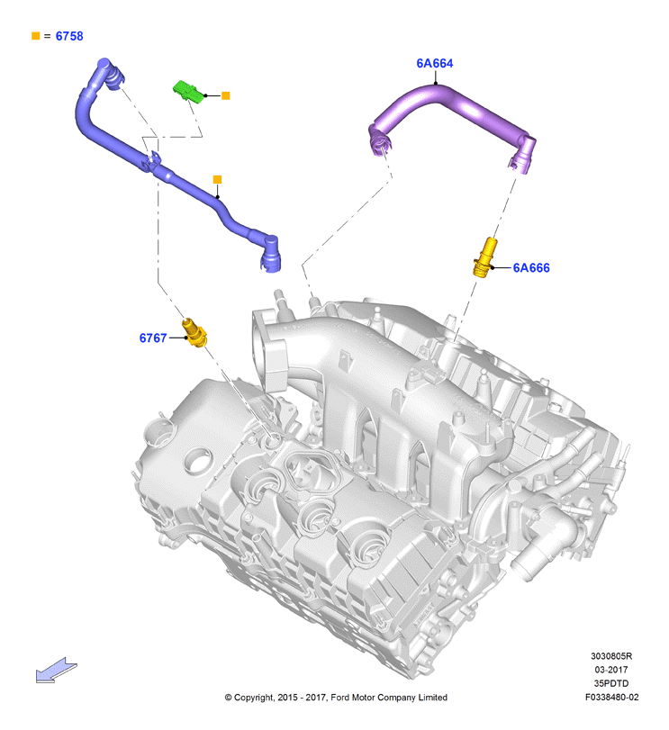 Сист.пониж.токс.выхл.-картер, 3.5L DOHC Turbo