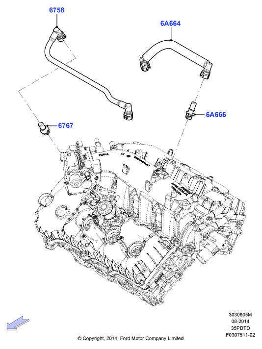 Сист.пониж.токс.выхл.-картер, 3.5L DOHC Turbo
