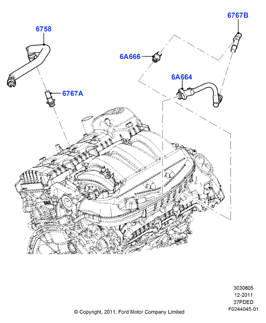 Сист.пониж.токс.выхл.-картер, 3.7L DOHC 4v V6 EFI