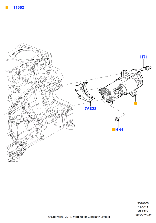 Опоры стартера, 2.0L DOHC 16v DI Valencia