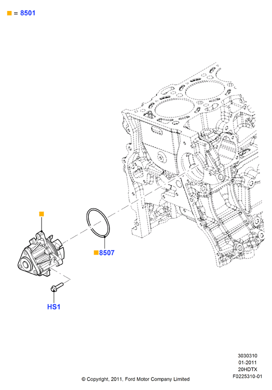 Насос охлаждающей жидкости, 2.0L DOHC 16v DI Valencia