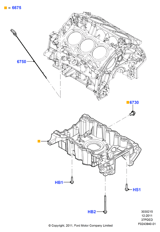 Масл. картер/указат. уровня масла, 3.7L DOHC 4v V6 EFI