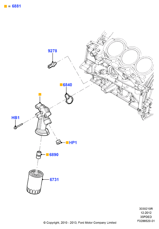 Масляный радиатор и фильтр, 3.5L DOHC VCT