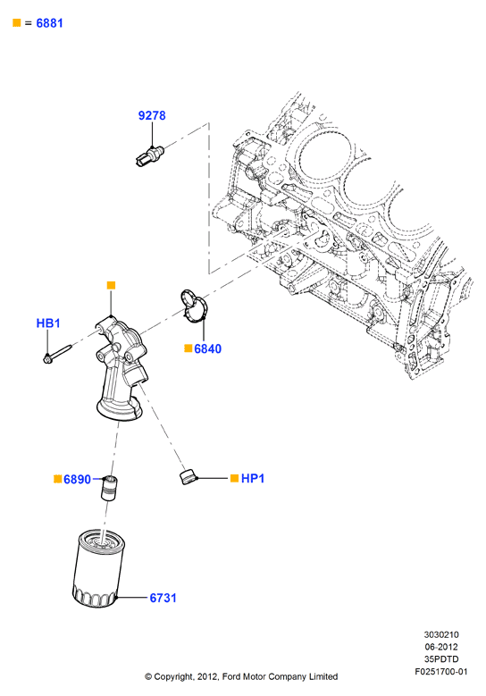 Масляный радиатор и фильтр, 3.5L DOHC Turbo