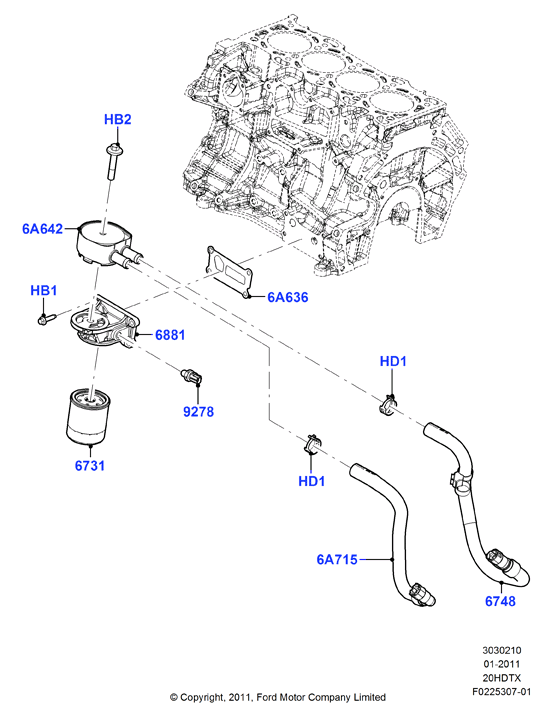 Масляный радиатор и фильтр, 2.0L DOHC 16v DI Valencia