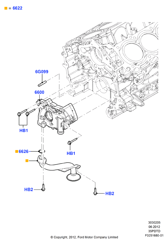 Масляный насос, 3.5L DOHC Turbo