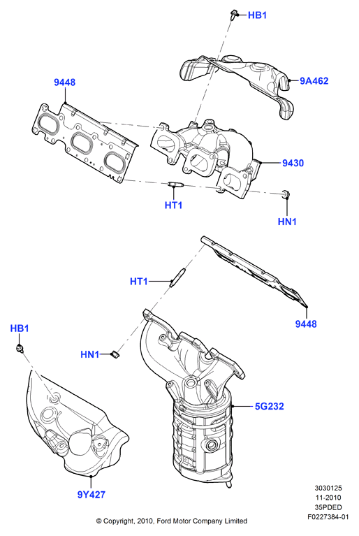 Выпускной коллектор, 3.5L DOHC VCT