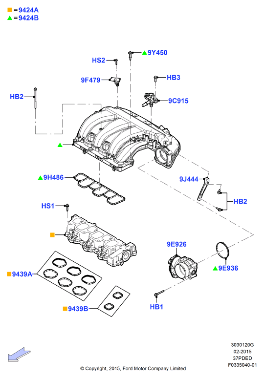 Впускной коллектор, 3.7L DOHC 4v V6 EFI