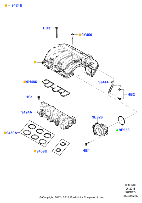 Впускной коллектор, 3.7L DOHC 4v V6 EFI