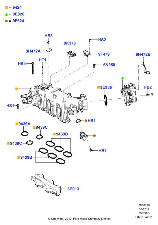 Впускной коллектор, 3.5L DOHC Turbo
