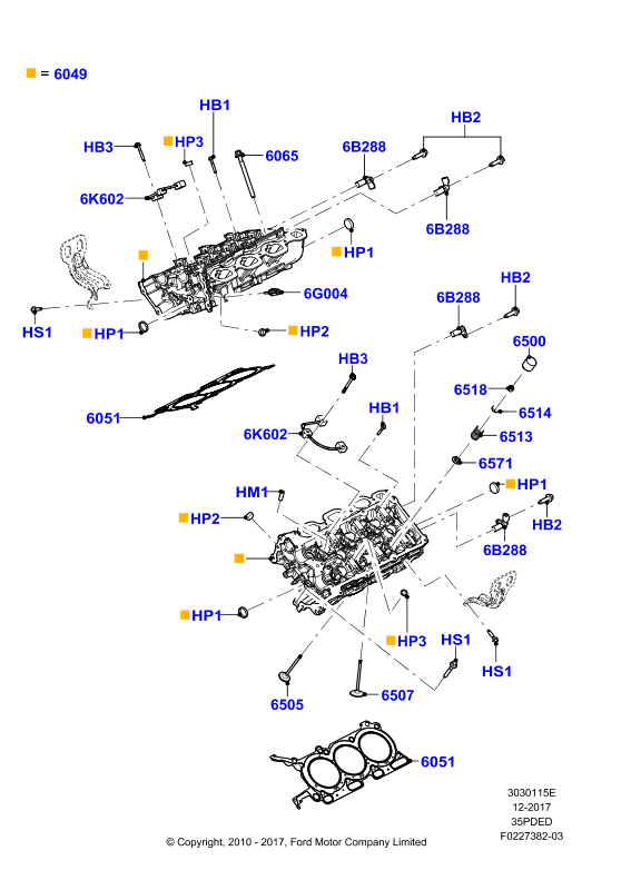 Схема установки BL3Z 6B288-A