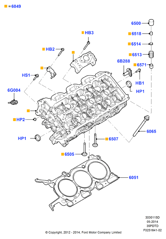 Головка цилиндров, 3.5L DOHC Turbo