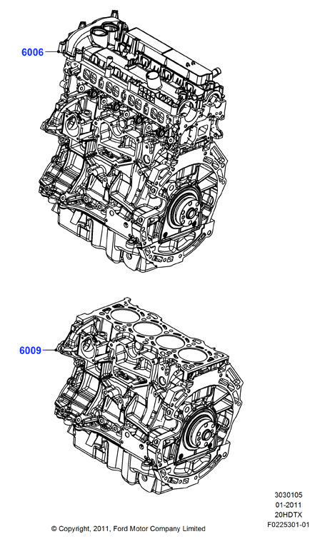Сервисн.двиг.и неукомпл.блок цил., 2.0L DOHC 16v DI Valencia
