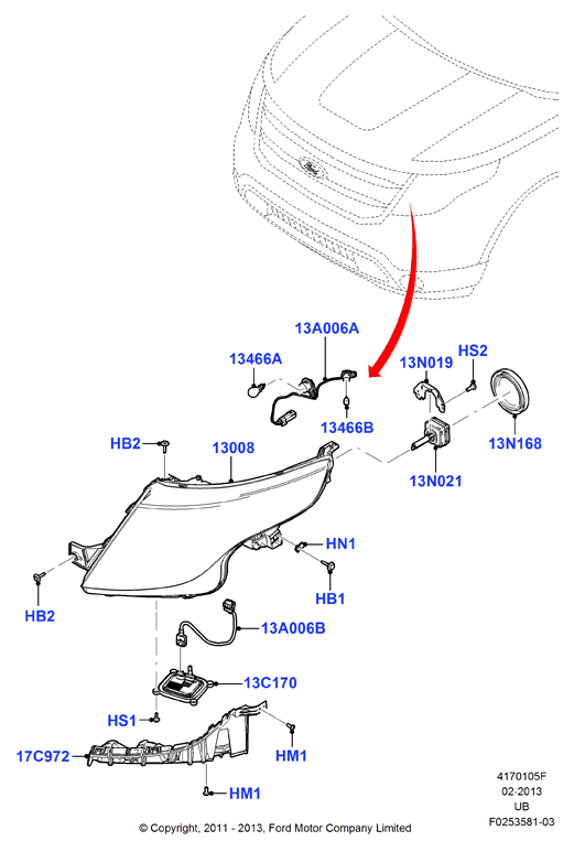 Схема установки 8A5Z 13C170-A