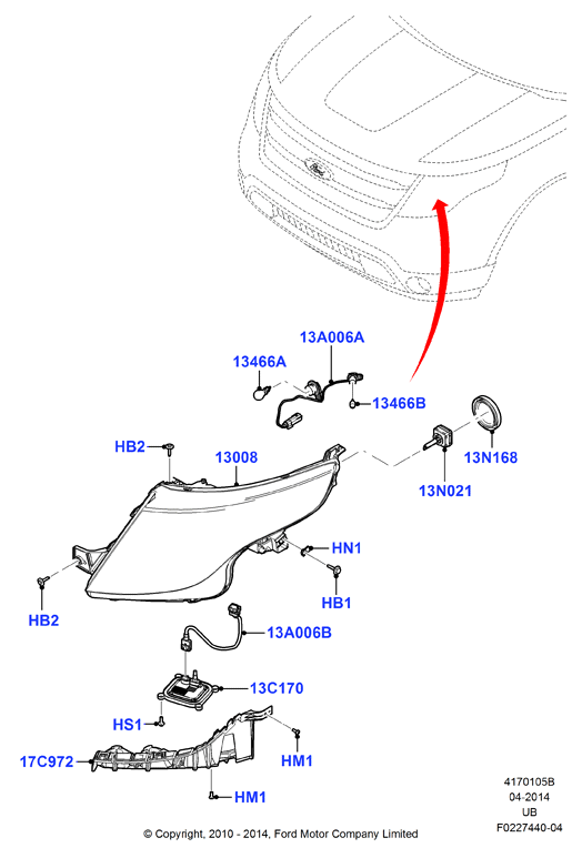 Схема установки 8A5Z 13C170-A