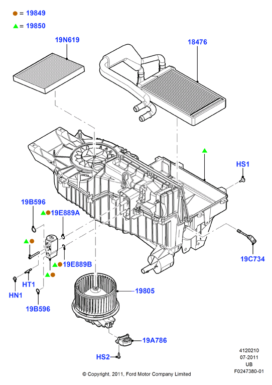 Схема установки CG1Z 19805-B