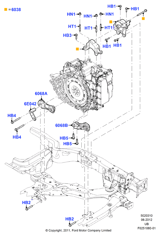 Схема установки AA5Z 6068-A