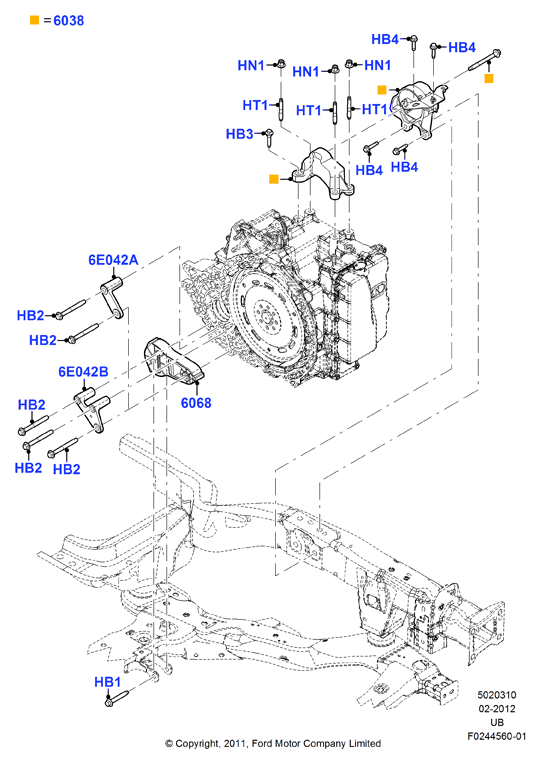 Схема установки DB5Z 6068-A