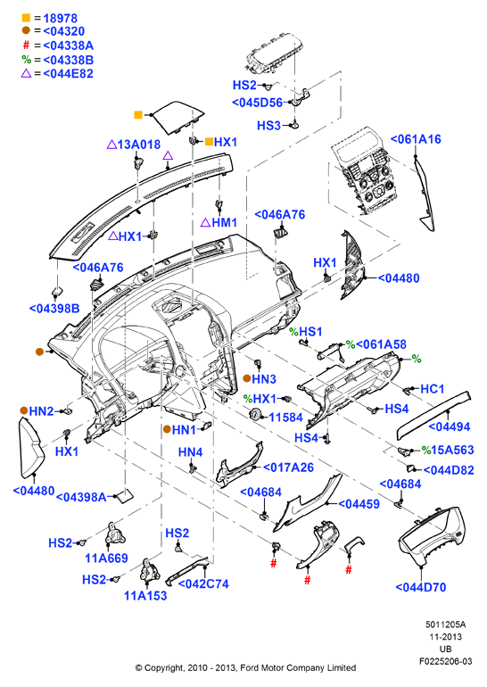 Схема установки DG9Z 13A018-A