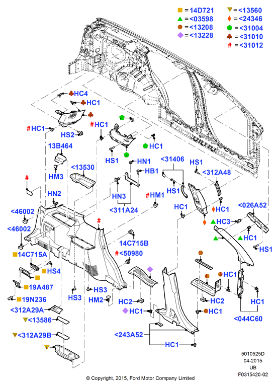 Схема установки 5F9Z 7446002-AAA