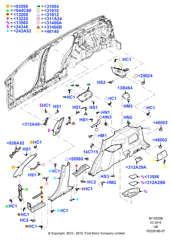 Схема установки 5F9Z 7446002-AAA