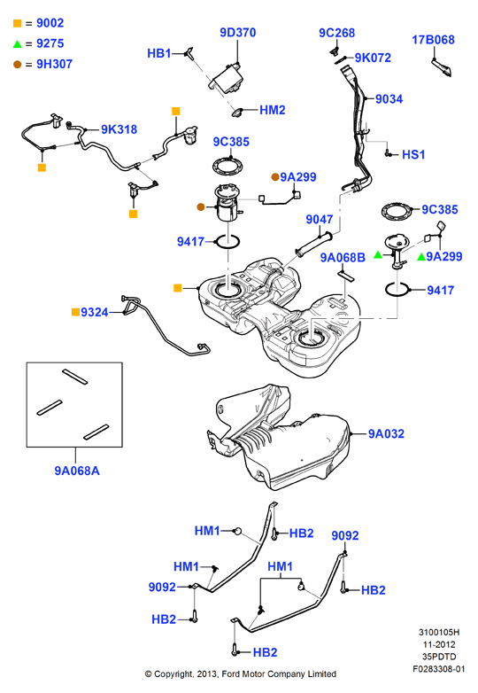 Топл. бак и сопутствующие эле., 3.5L DOHC Turbo