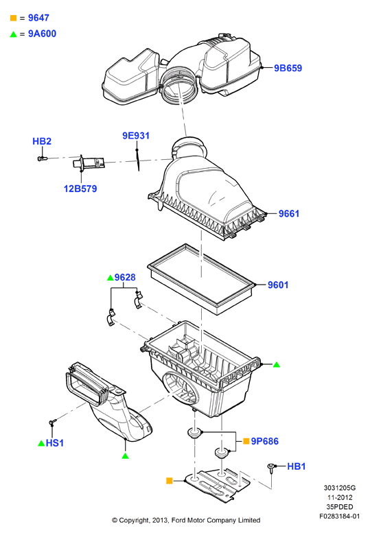 Схема установки BR3Z 12B579-A