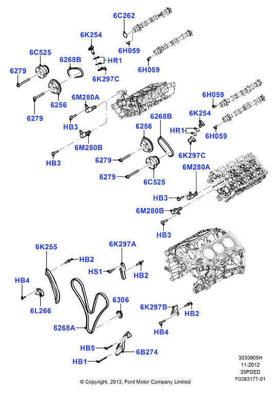 Газораспределительный механизм, 3.5L DOHC VCT