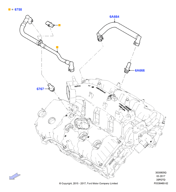 Сист.пониж.токс.выхл.-картер, 3.5L DOHC Turbo