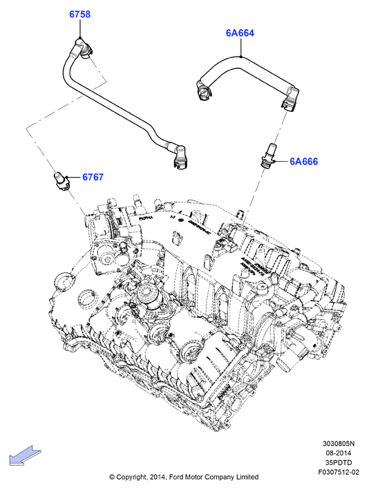 Сист.пониж.токс.выхл.-картер, 3.5L DOHC Turbo