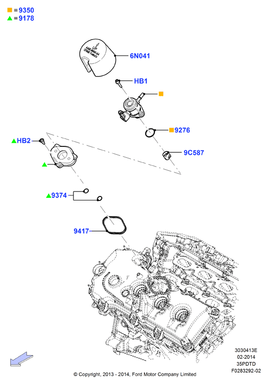 ТНВД, установл. на двигат., 3.5L DOHC Turbo