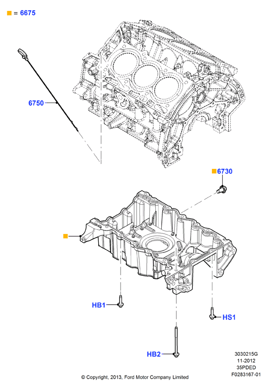 Масл. картер/указат. уровня масла, 3.5L DOHC VCT