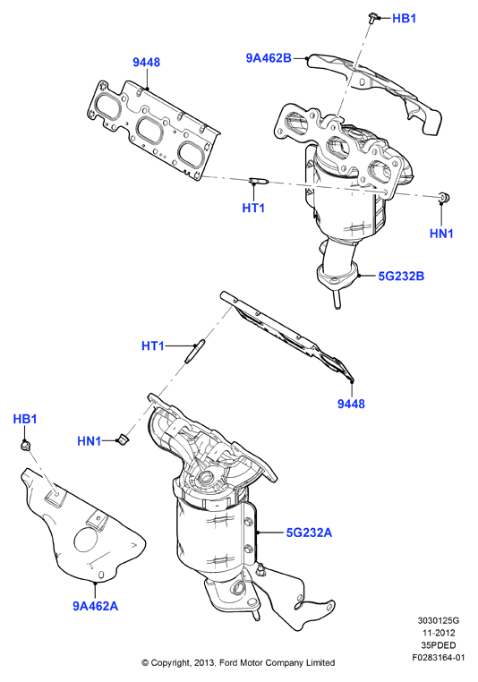 Выпускной коллектор, 3.5L DOHC VCT