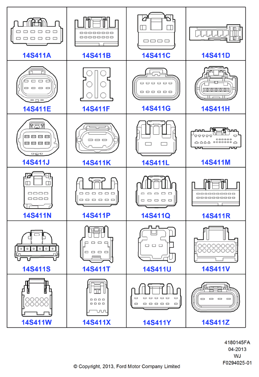 Схема установки AU2Z 14S411-ATA