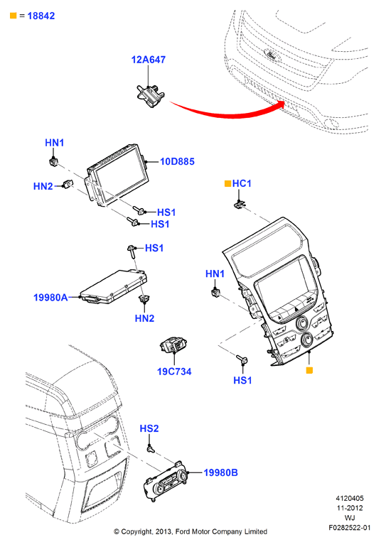 Схема установки DB5Z 10D885-FA