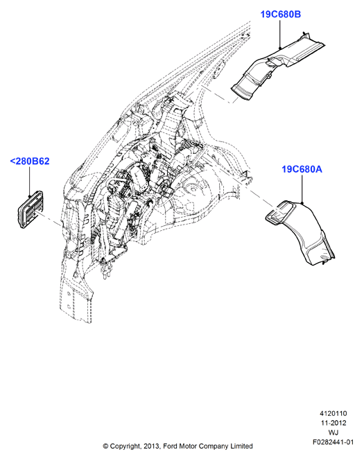 Схема установки BB5Z 19C680-A