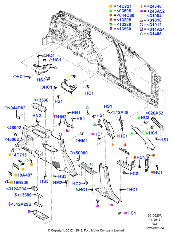 Схема установки 5F9Z 7446002-AAA