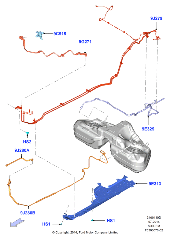 Топливные магистрали, 5.0L V8 32v DOHC EFI Mod