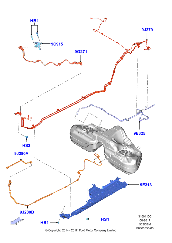 Топливные магистрали, 5.0L V8 32v DOHC EFI Mod