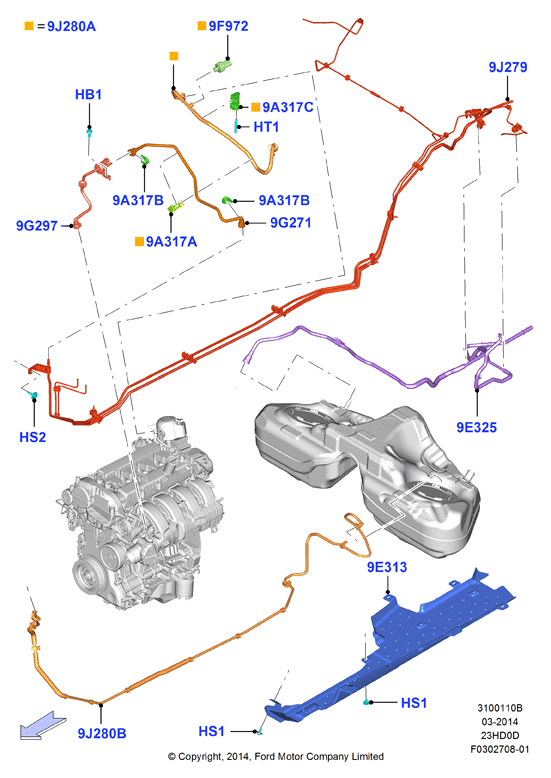 Топливные магистрали, 2.3L TiVCT Turbo (23HD0D_C)