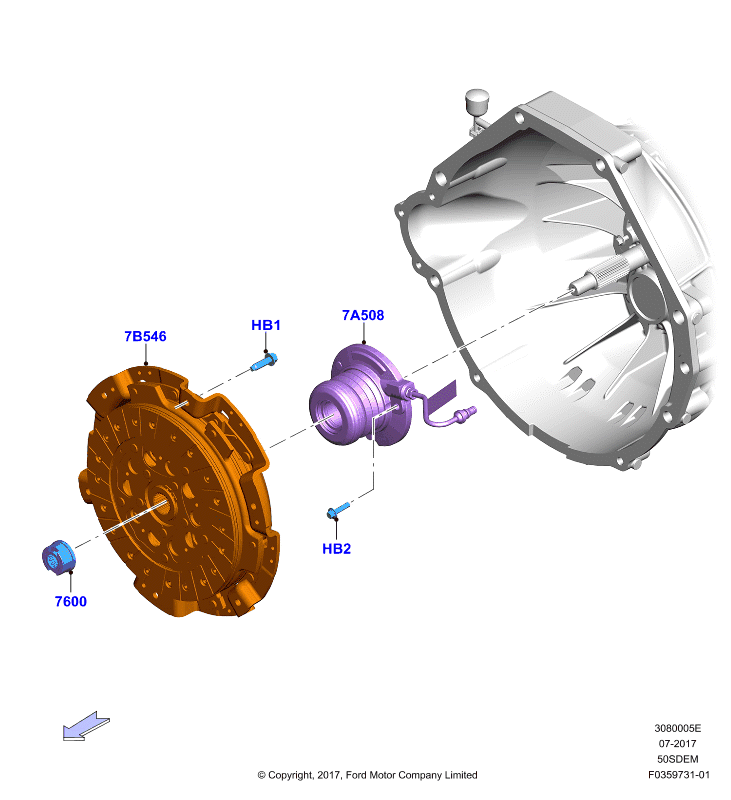 Сцепление, 5.0L V8 32v DOHC EFI Mod
