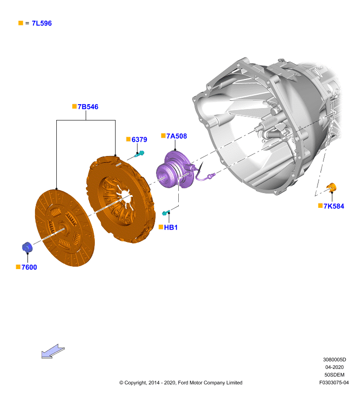 Сцепление, 5.0L V8 32v DOHC EFI Mod
