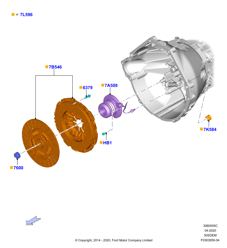 Сцепление, 5.0L V8 32v DOHC EFI Mod