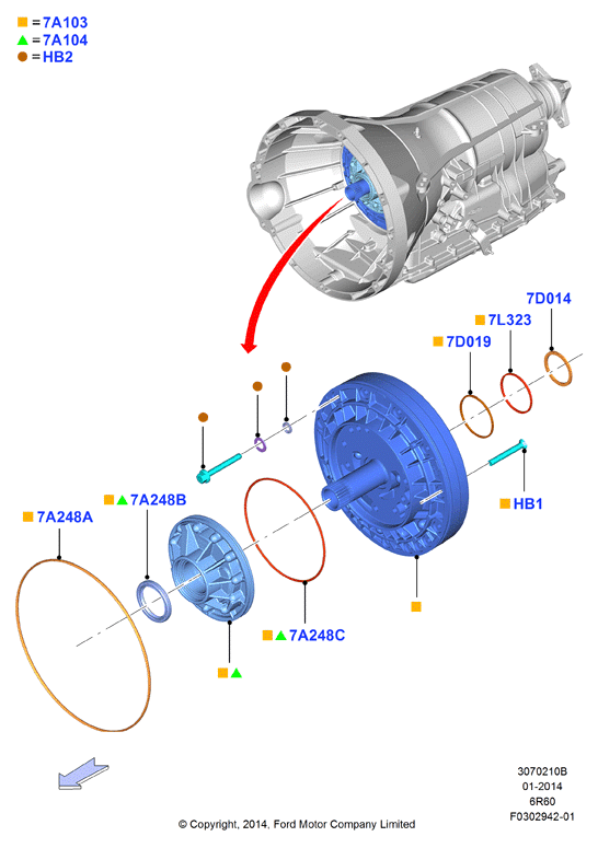 Насос коробки передач в сборе, 6 Speed Auto 6R60/75/80