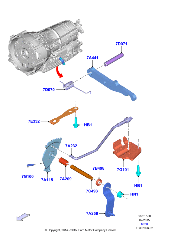 Механизмы управл. коробки передач, 6 Speed Auto 6R60/75/80