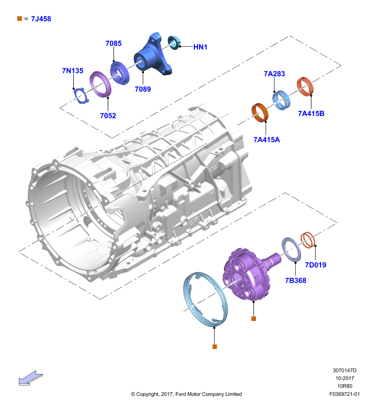 Вторичные валы, 10 Speed Auto Transmission